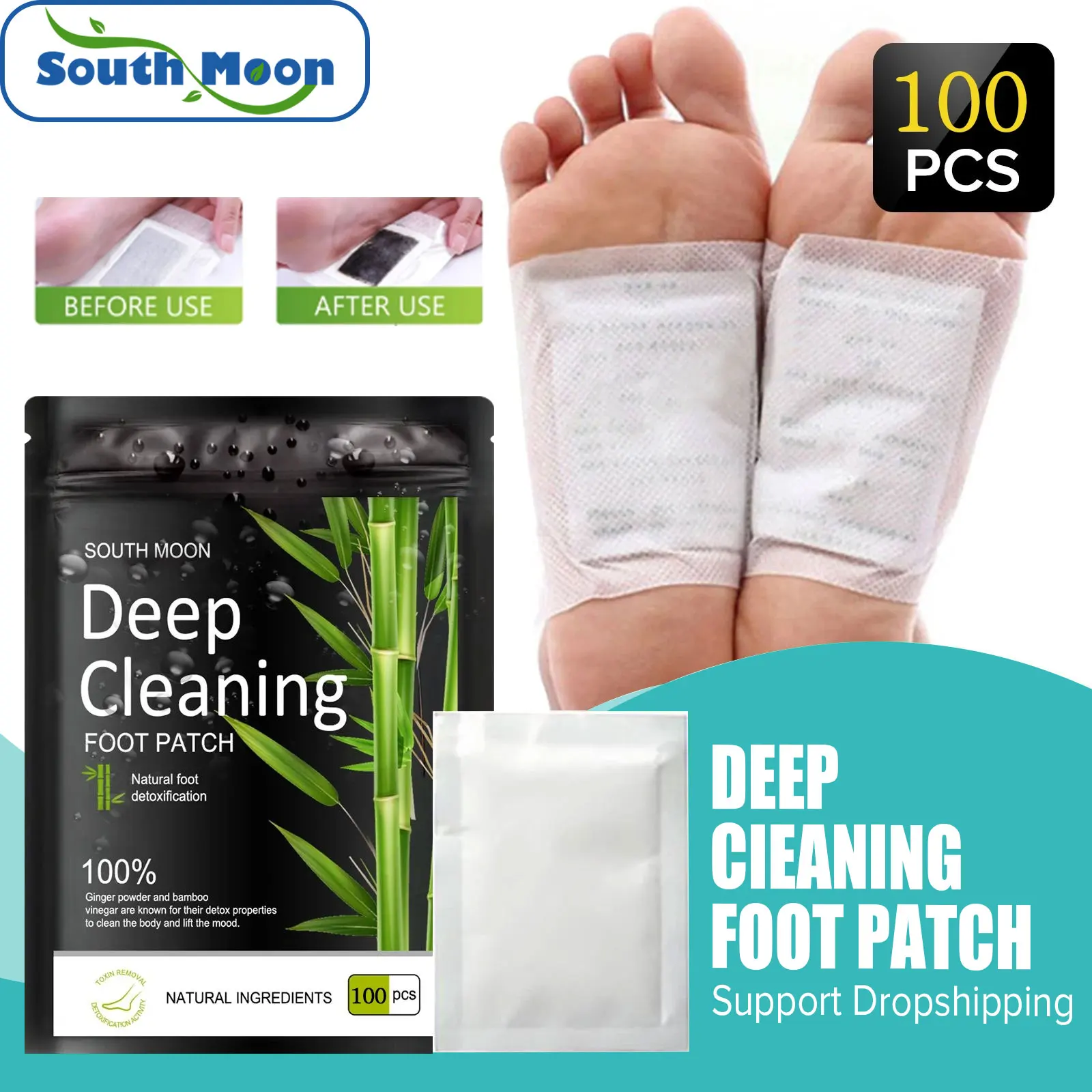 Detox Foot Patches Pads Natural Detoxification Treat Body Toxin Cleansing Stress Relief Feet Slimming Detoxification Care Pads