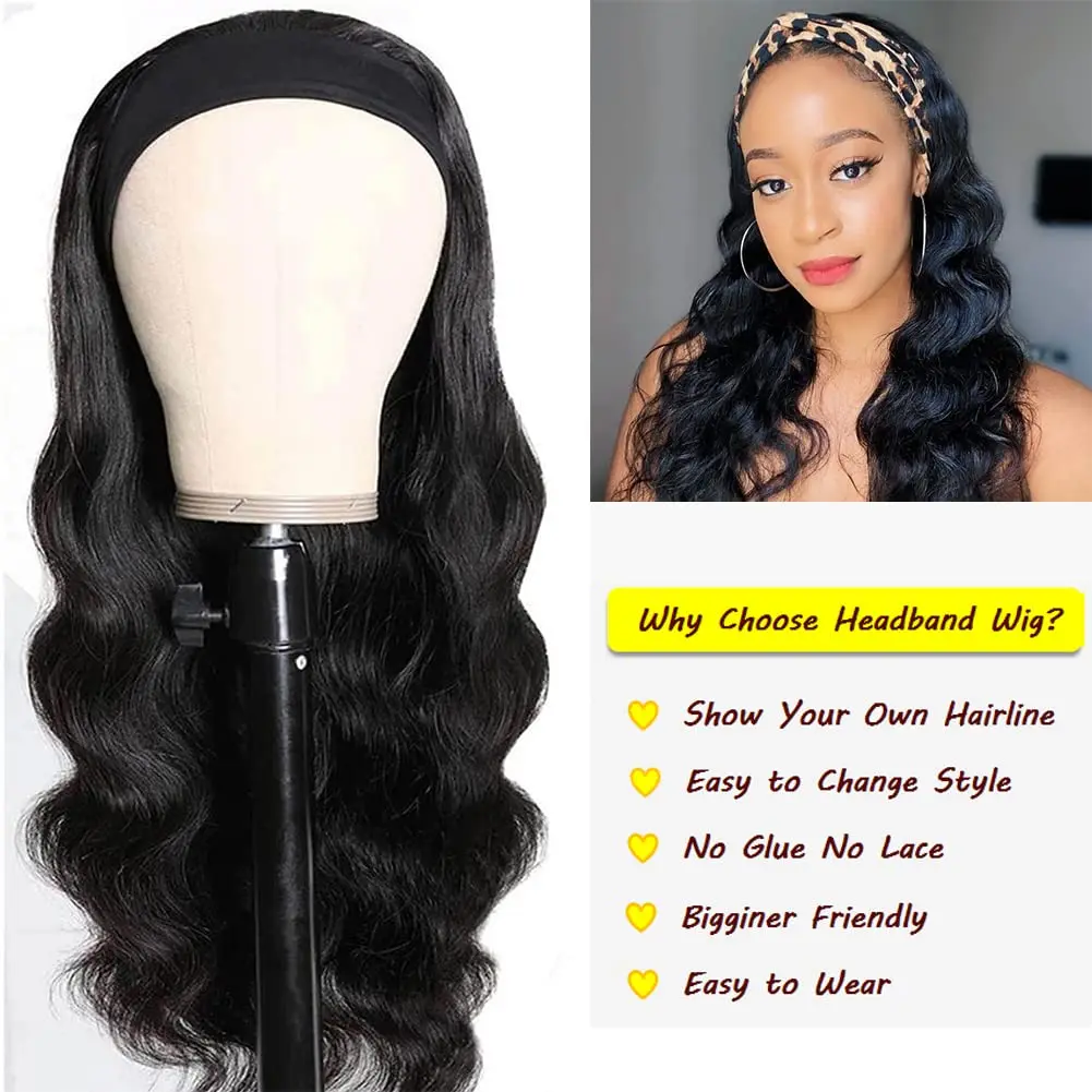 Thumbnail 3 - #75 Best Selling Human Hair Headband Wigs