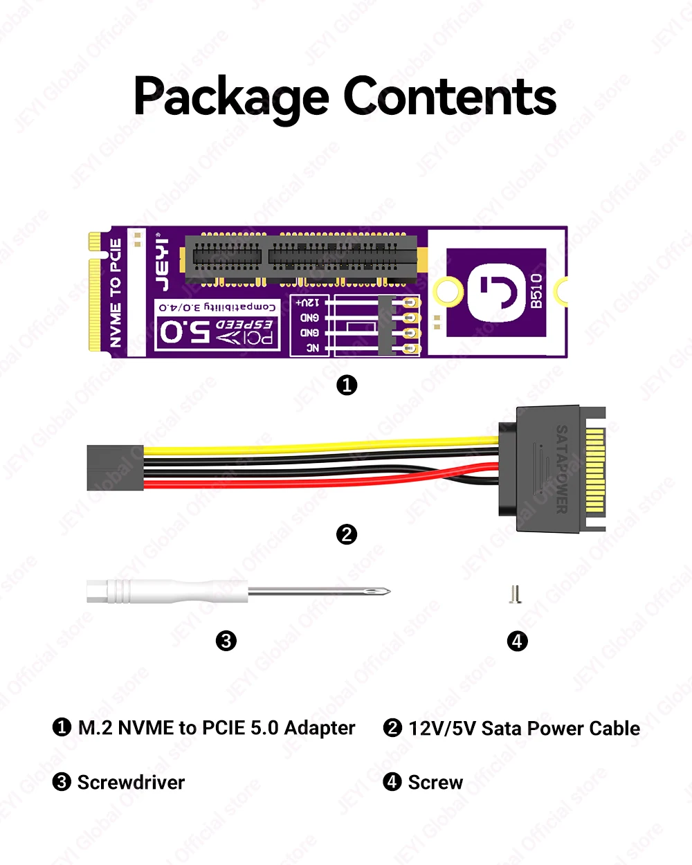 JEYI M.2 zu PCIe 5.0 X4 Adapterkarte 128Gb/s Hochgeschwindigkeitsübertragung Kompatibel mit PCIe X1/X4/X8/X16 Steckplätzen – Detail 10