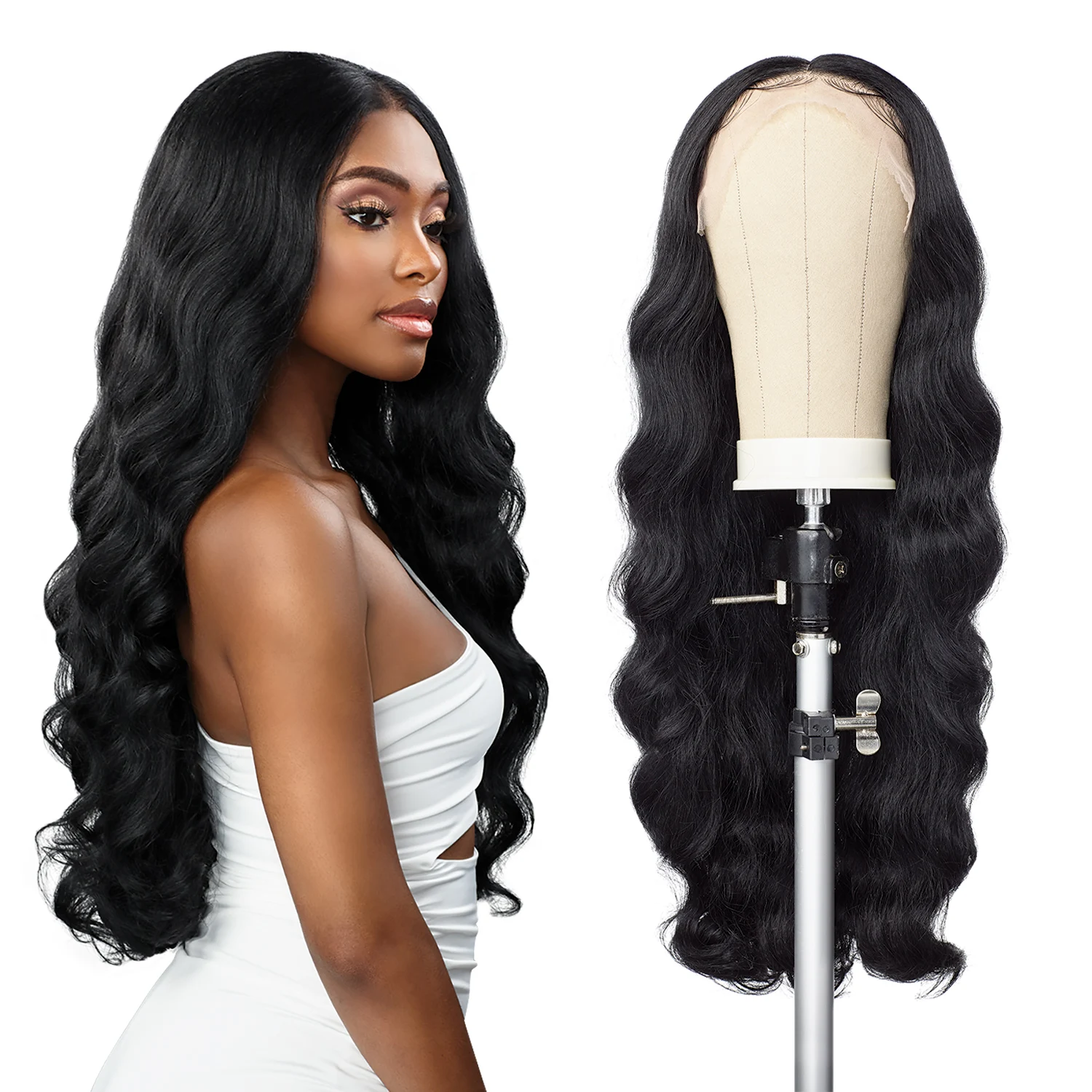 باروكة شعر مستعار بدانتيل أمامي ، شعر طبيعي ، شعر مجعد ، منتوف مسبقًا ، جسم طويل ، مزيج ، hd ، 26 بوصة