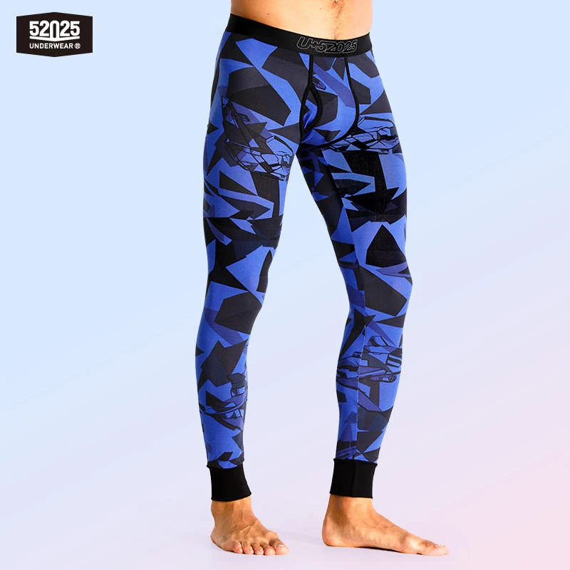 52025 Men Thermal Camouflage Leggings Cotton Modal Soft Comfortable Underwear Eco-friendly Print Thermal Bottoms Thermo Leggings