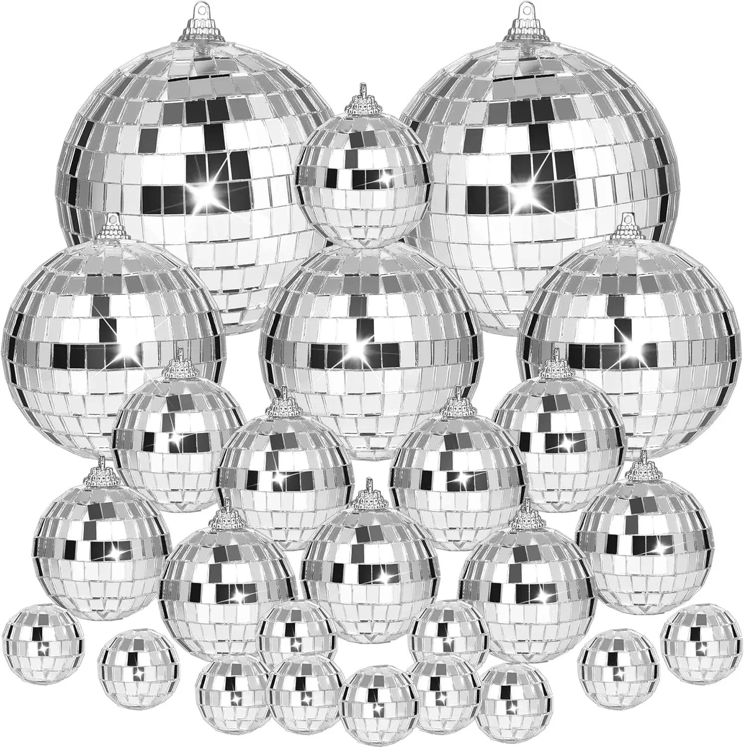 EsenTroye Boule de miroir Disco boule de verre réfléchissante brillante thème Disco mariage discothèque carnaval arbre de noël suspendu décoration de la maison cadeau 3