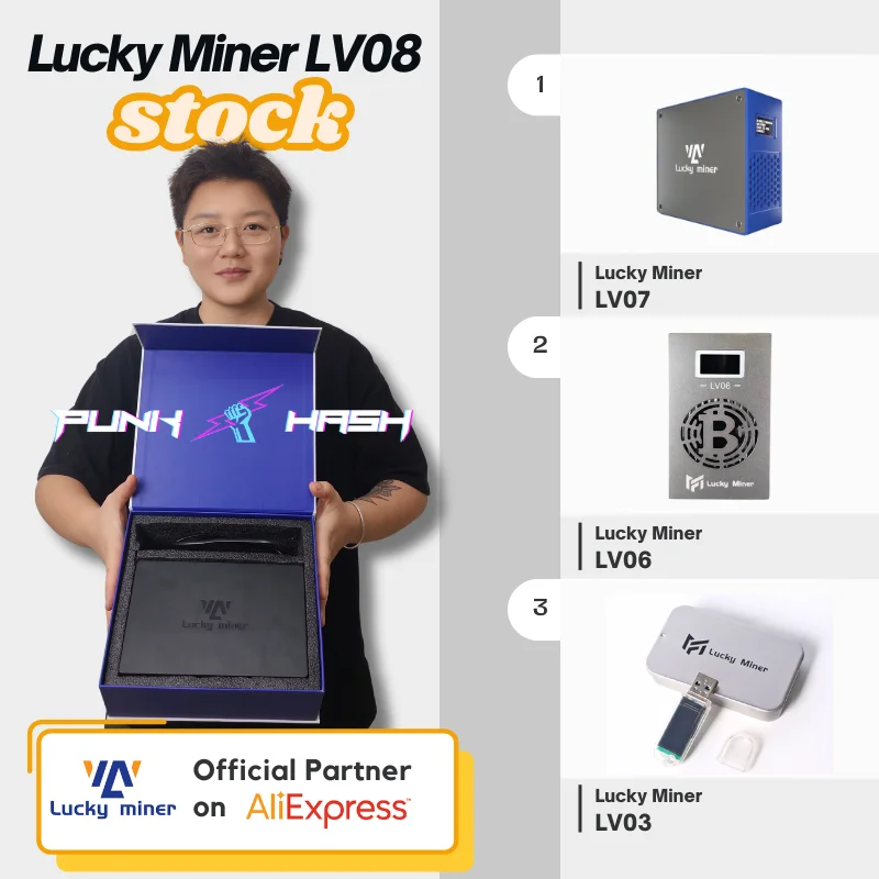 Lucky Miner Lv08 BTC Solo Miner 4,2TH/S с блоком питания Bitcoin Miner Solo BTC Mining Bitcoin Avalon Nano 3