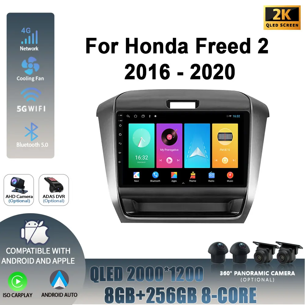 Android 14 For Honda Freed 2 2016-2020 2DIN Wireless Carplay Stereo Screen Car Radio Multimedia Navigation Player Head Unit