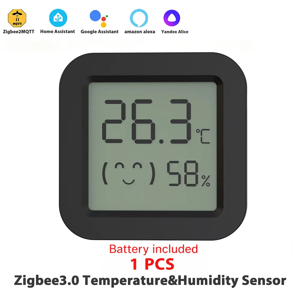 Zigbee 3.0 temperatuur- en vochtigheidssensor, bedienbaar via een app, met afstandsbediening, thermometer via Tuya Smart Life voor een slim huis, compatibel met Yandex Z2mQTT.