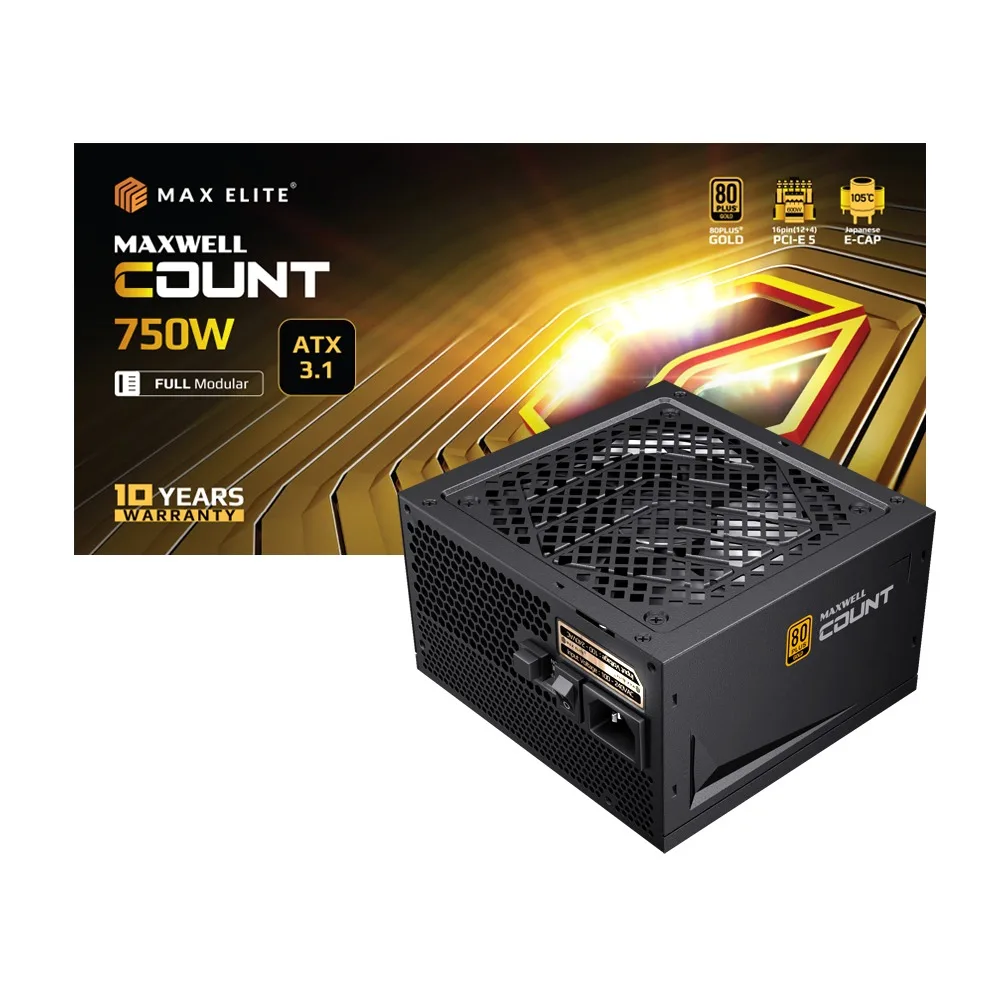 HIT Max Elite MAXWELL COUNT750W 80PLUS Gold Pool Modular ATX3.1/Power supplies/domestic genuine/domestic shipping