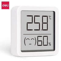 Deli Electronic Digital Temperature Humidity Meter Household Indoor Thermometer Wall-mounted Desktop for Home Room Greenhouse