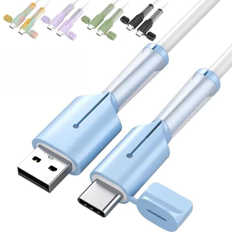 Protecteur de câble USB Type C, housse Anti-poussière en Silicone, manchon de protection Anti-rupture pour ligne de données Xiaomi Huawei Samsung iPhone 15
