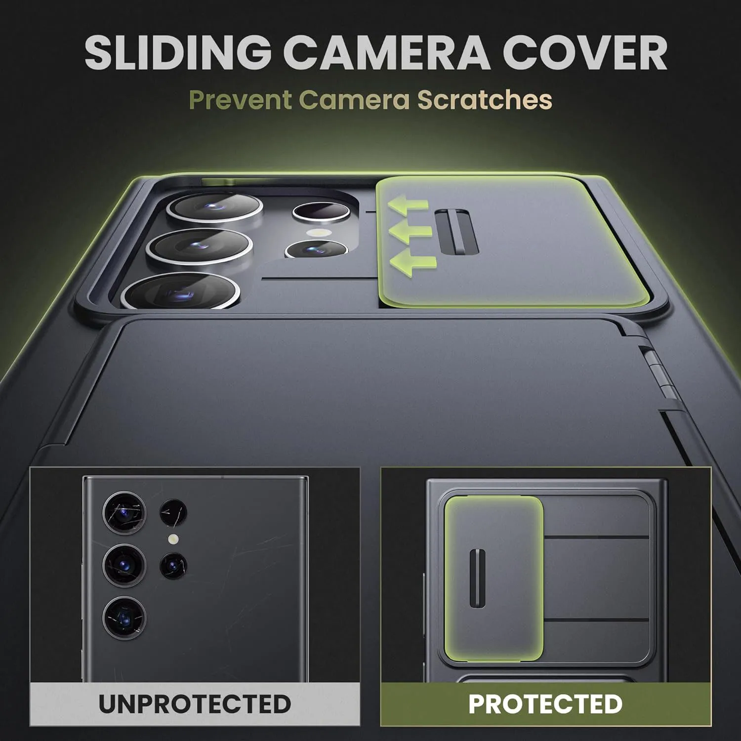 For Samsung Galaxy S24 Ultra Wallet Case With Card Holder Stand Sliding Camera Cover RFID Blocking Rugged Shockproof Protection