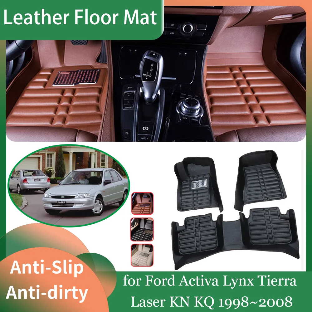 

Автомобильный кожаный напольный коврик для Ford Activa Lynx Tierra Laser KN KQ 1998 ~ 2008 1999 2000 2001 2002 2003 2004 2005 2006 20подкладка для ног, водонепроницаемый коврик, пользовательские аксессуары для ковриков