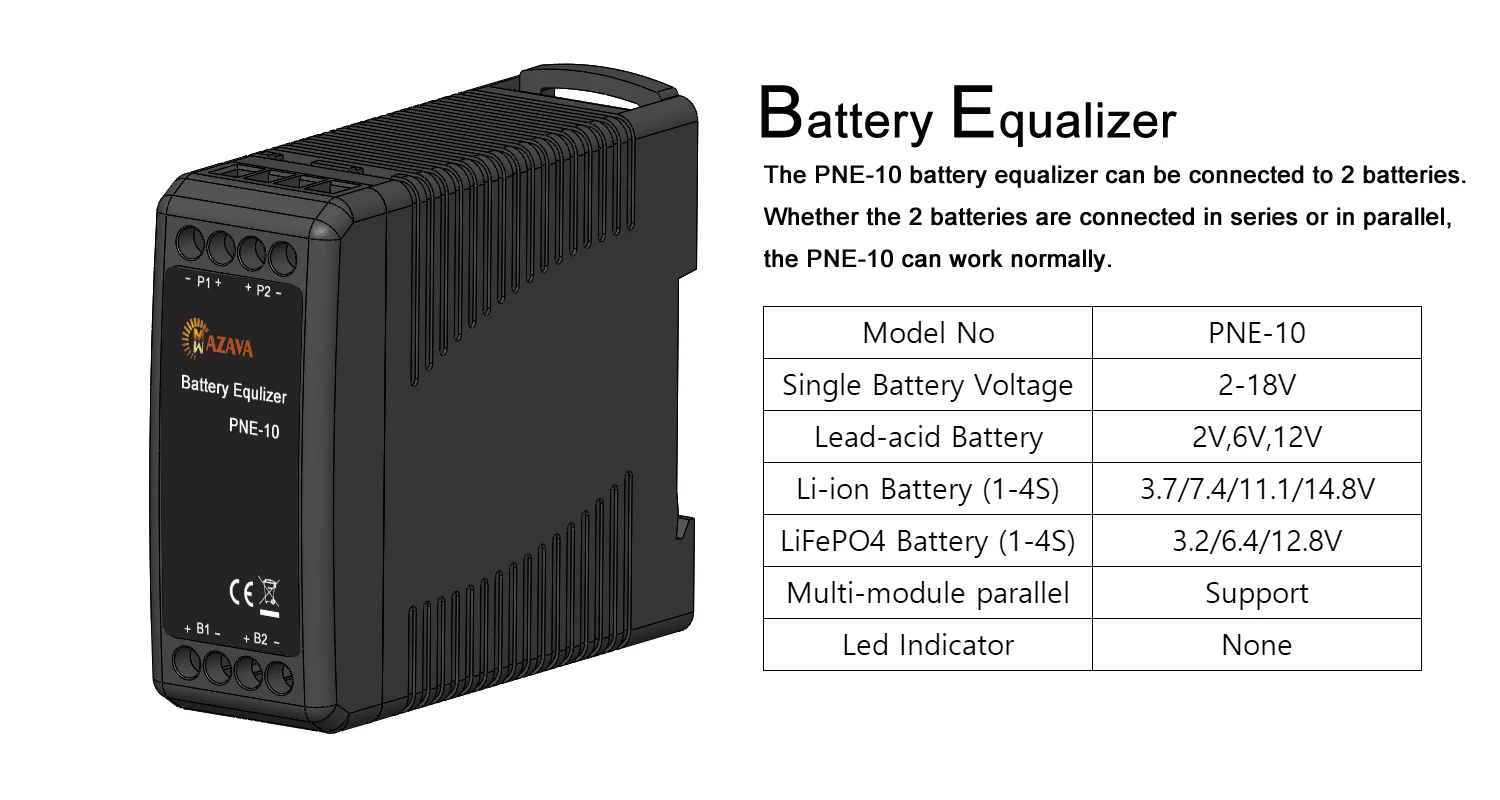 Battery Equalizer Batteries Voltage Balance Lead Acid Battery Connected Parallel Series for HX02 24/36/48V/96V PLC-10