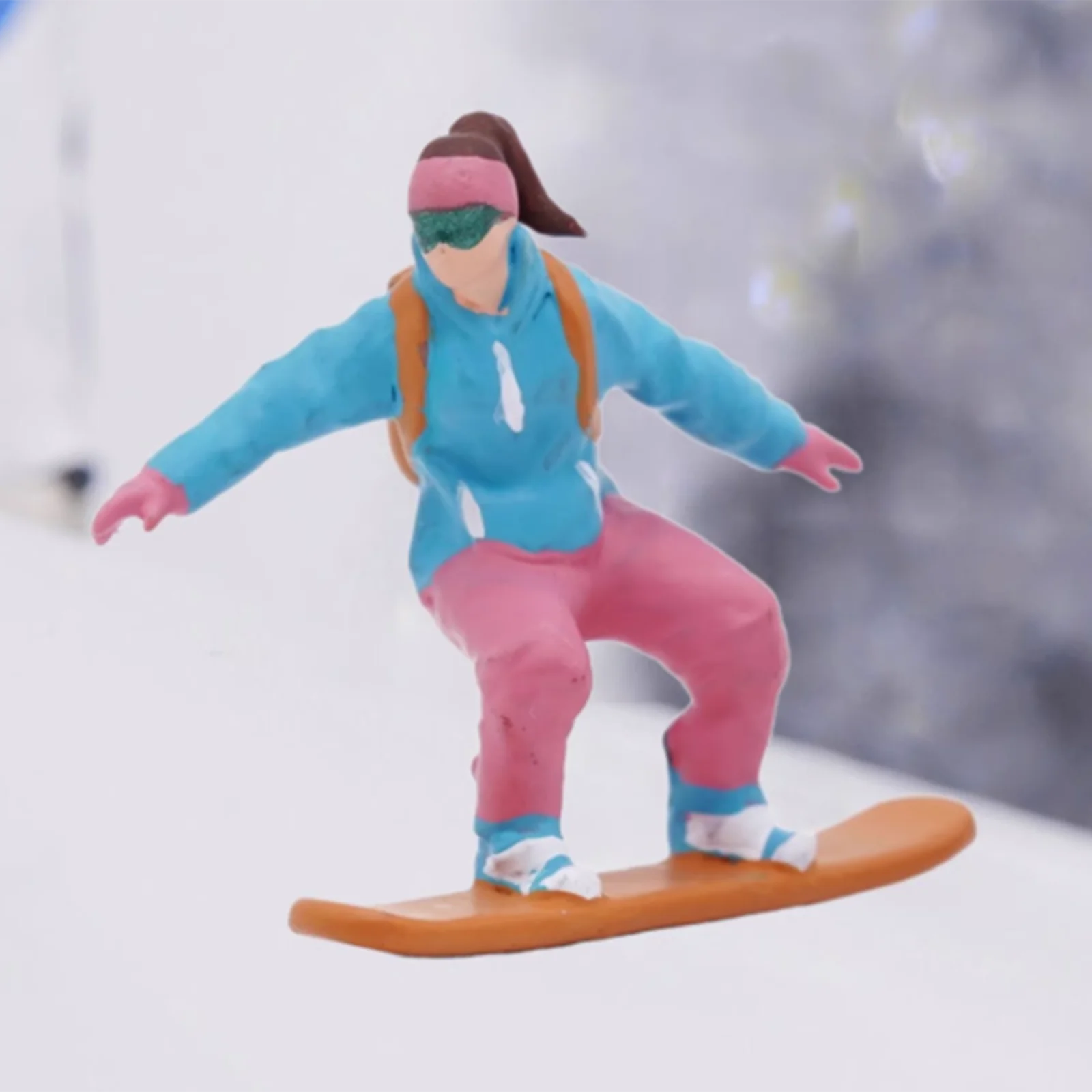 1/64 Schaal Ski Figuur 4 Stuks Miniatuur Skiër Model Sets Realistische Zand Tafel Ornament Skiën Beeldje voor Modeltreinen Spoorweg