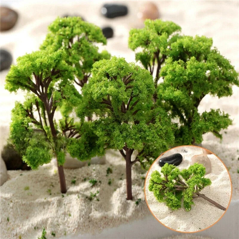 Arbres miniatures de 4cm, 10 pièces, modèles, train, chemin de fer, mise en page, diorama, décor de wargame, décoration d'arbre l'inventaire