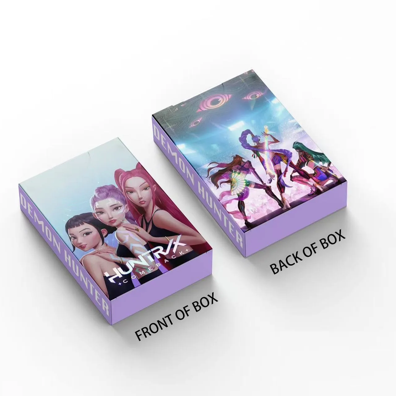 بطاقات التداول Kpop Demon Hunter Anime 55 قطعة، مجموعة بطاقات صور LOMO القابلة للجمع من Huntrix & Saja Boys، رقائق ثلاثية الأبعاد ذهبية اللون