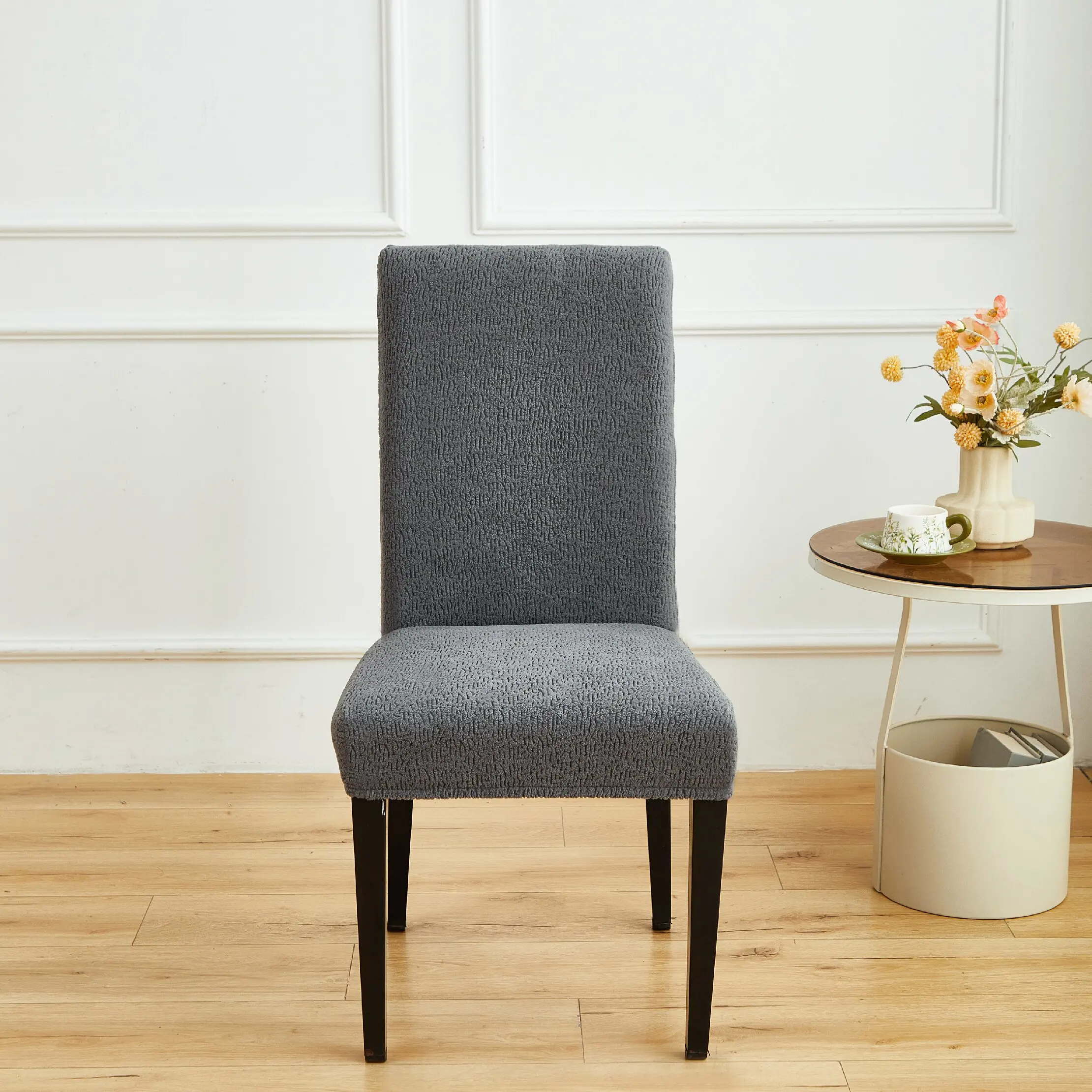 1 Stück Jacquard-Stuhlbezug, farbig, für den Haushalt, schmutzabweisend, allgemeiner Stuhlkissen-Schutz, einfaches Design für alle Stühle