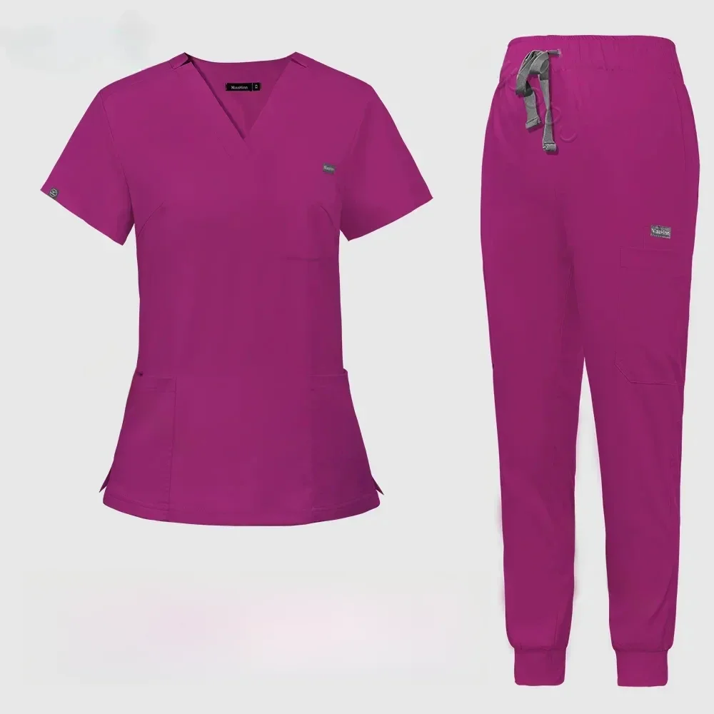 Mehrfarbige Peelings Uniform Kurzarm Tops Hosen Pflege Uniform Frauen Tierhandlung Arzt Peeling