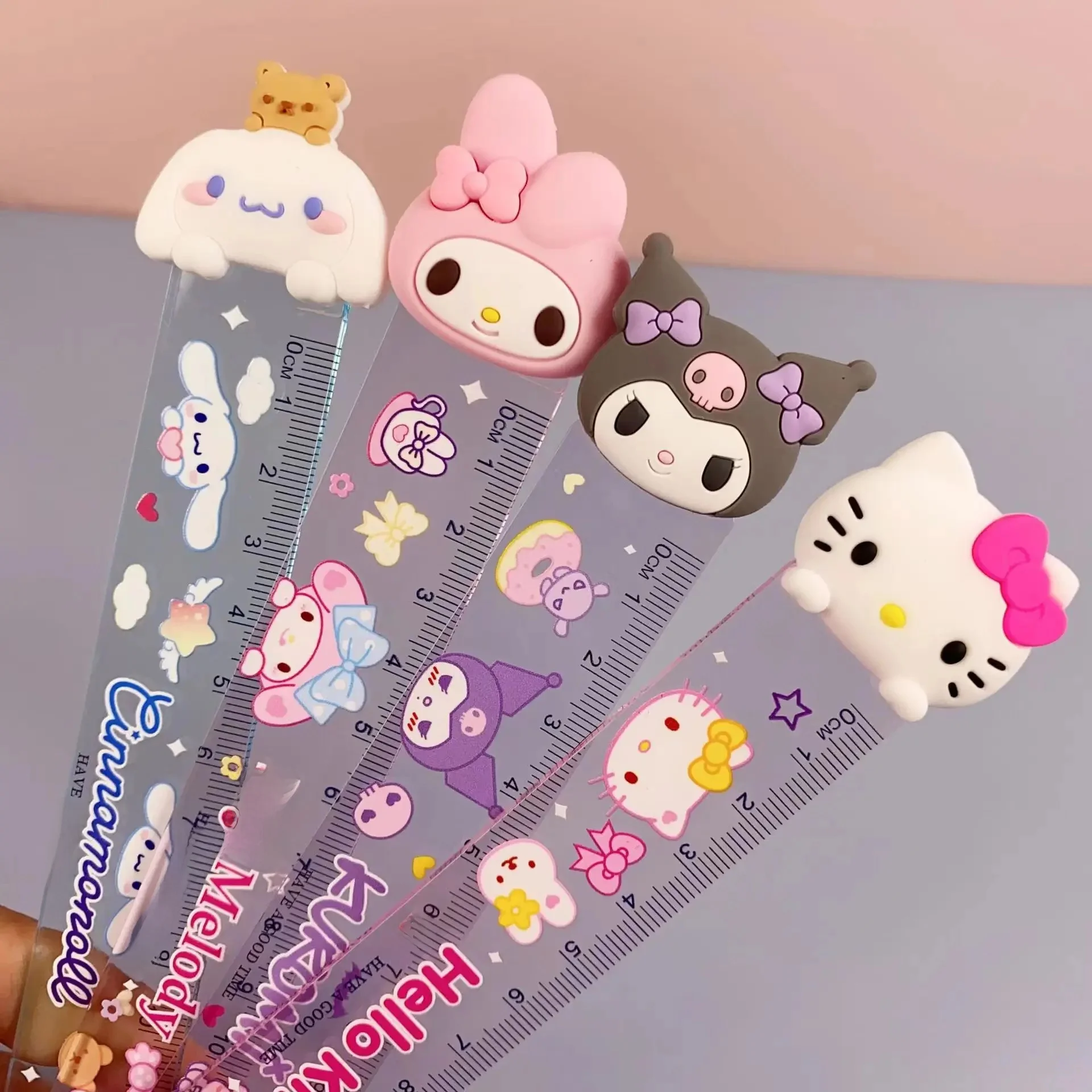 Sanrio règle Kawaii ma mélodie Kuromi Hello Kitty dessin animé enfants école primaire règle multifonctionnelle papeterie cadeaux pour filles