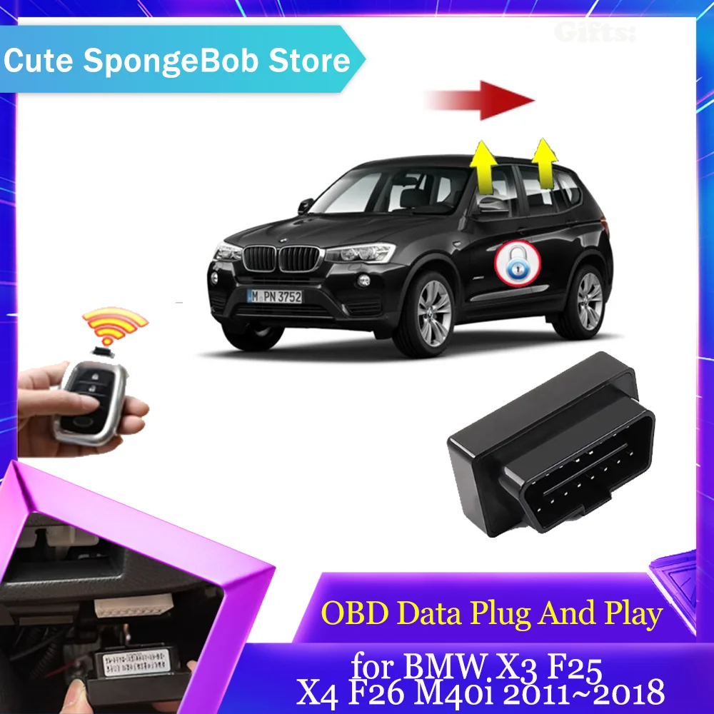 Car OBD Data Module for BMW X3 F25 X4 F26 M40i 2011~2018 Window Folding Lifting Speed Lock Door Unlock Fold Mirror Accessories