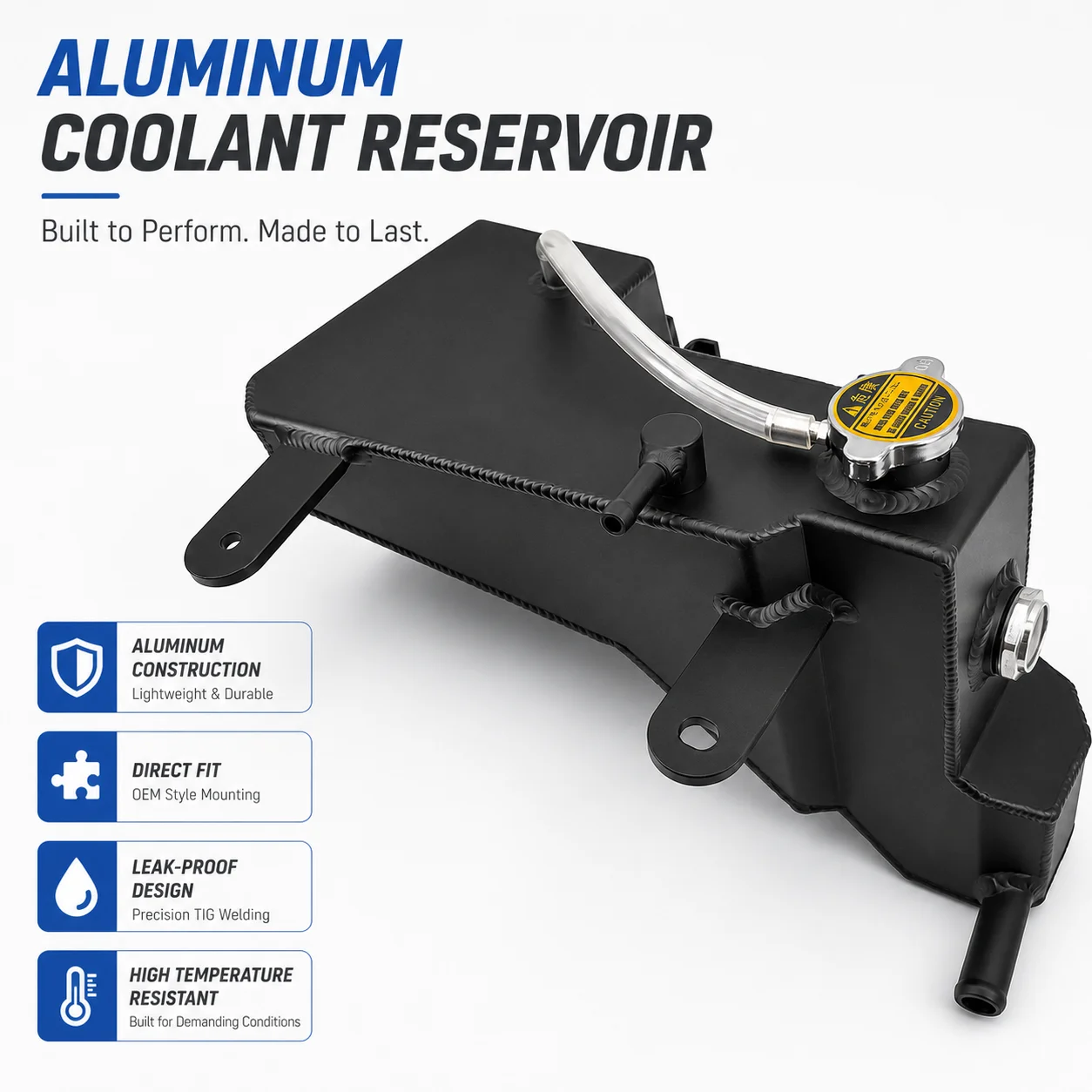 OE 603-056 Aluminum Coolant Reservoir Expansion Overflow Recovery Tank with Cap for Chrysler 300 Dodge Charger Challenger Magnum