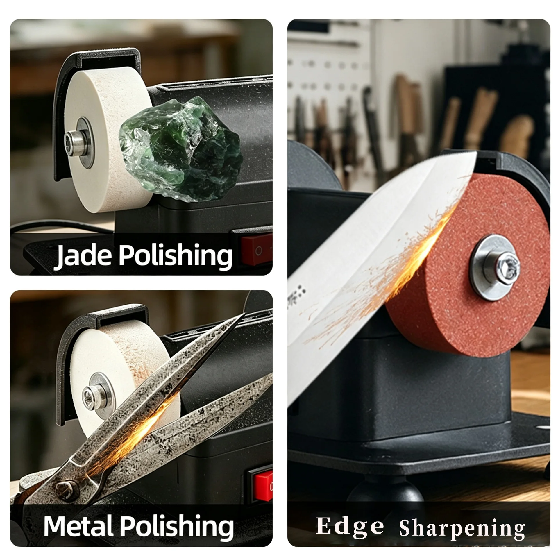 Small Grinding Wheel Machine Household Grinding Wheel Machine Knife Sharpener Suction Cup Tabletop Grinding Polishing Machine view 5
