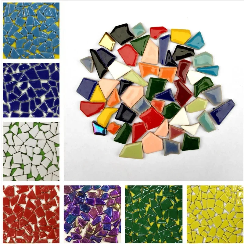 100g nieregularne mozaiki dokonywanie kreatywne ceramiczne płytki mozaikowe DIY Hobby ścienne rzemiosło wykonane ręcznie dekoracyjne materiały mozaiki sztuk — zdjęcie 2