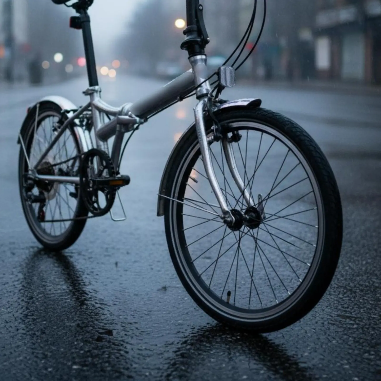 20 Inch Folding Bike Fenders Polished Finish Stainless Steel Bike Mudguards Full Coverage Cycle Fenders for Wet Roads Rainy Day