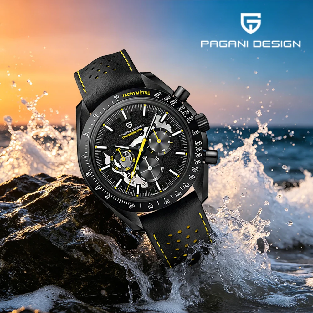 2026Pagani Design Fashion Brand Business Men's Quartz Watch Chronograph Top-Grade Sapphire Glass Leather Strap Men's Watch 10BAR