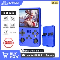 BOYHOM-consola de juegos portátil R36S de código abierto, sistema Linux, pantalla IPS de 3,5 pulgadas, reproductor de vídeo portátil de bolsillo, regalo de juego de 64GB
