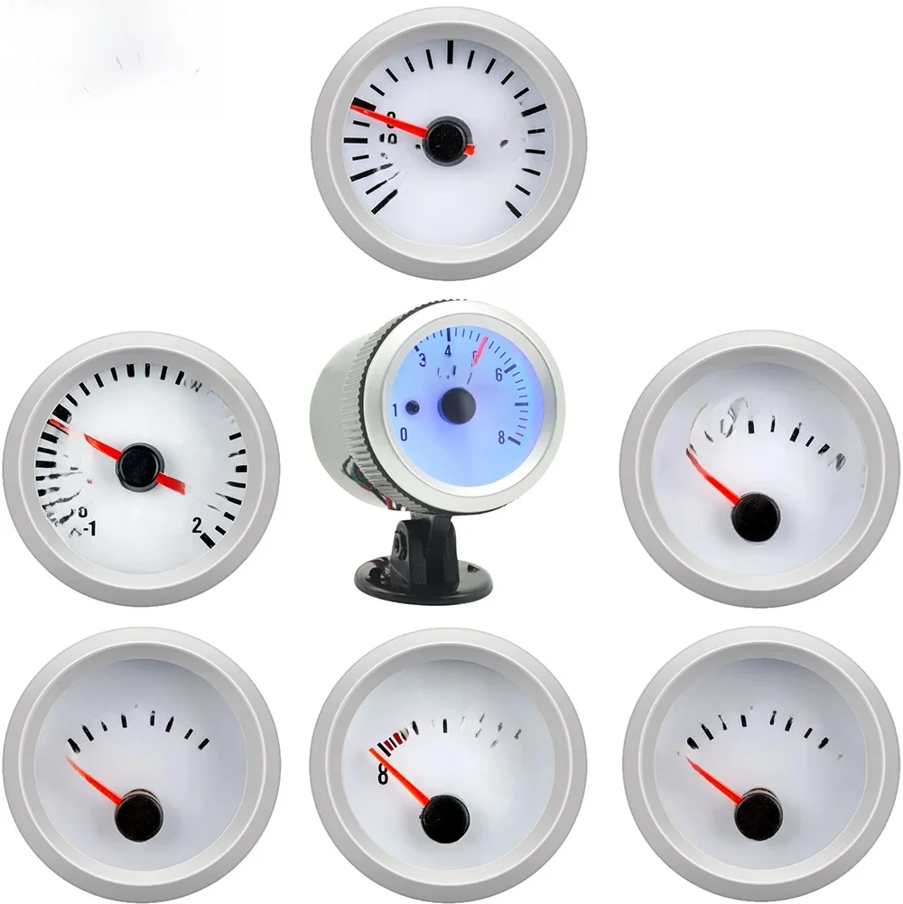 Wskaźnik modyfikacji samochodu 52mm (2 cale) - wskaźnik ciśnienia, temperatury wody, temperatury oleju, napięcia, z niebieskim podświetleniem. — zdjęcie 2