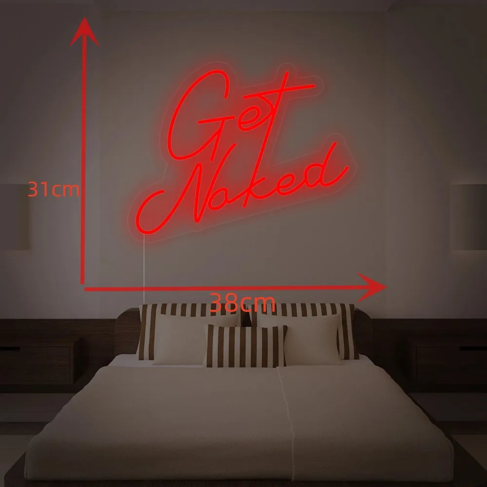 Get Naked Bathroom Neon Sign Wall Decor Neon Art Home Room Bathroom BAR Party Atmosphere Neon Signs Boys Girls Gifts LED Lamps