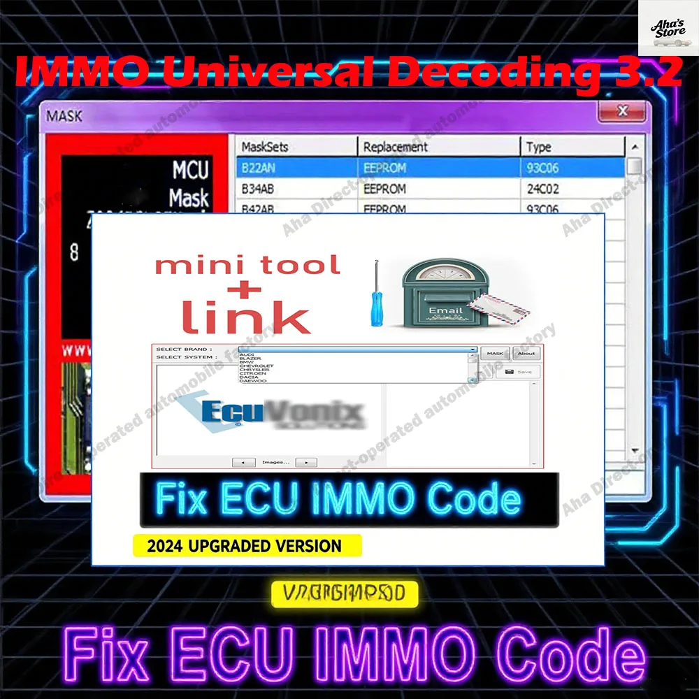 

Car accessories diagnostic software link IMMO Universal Decoding 3.2 obd2 scanner with free keygen EcuVonix 3.2 Unlimited Crack