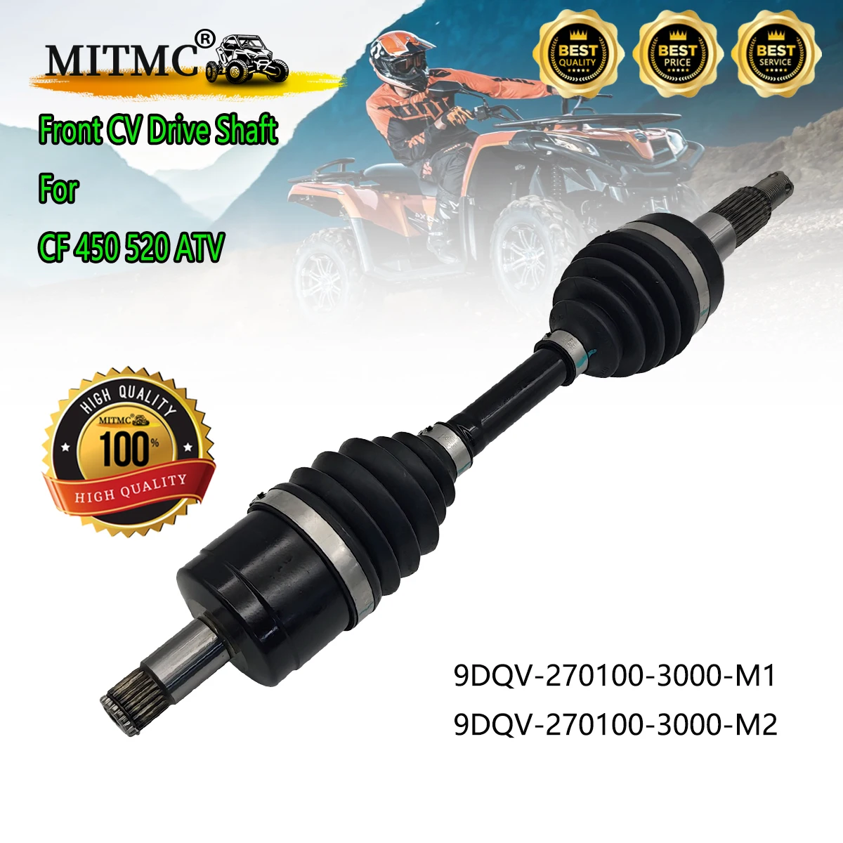 

Передний приводной вал ШРУС для квадроцикла CF 450 520 9DQV-270100-3000-M1 9DQV-270100-3000-M2