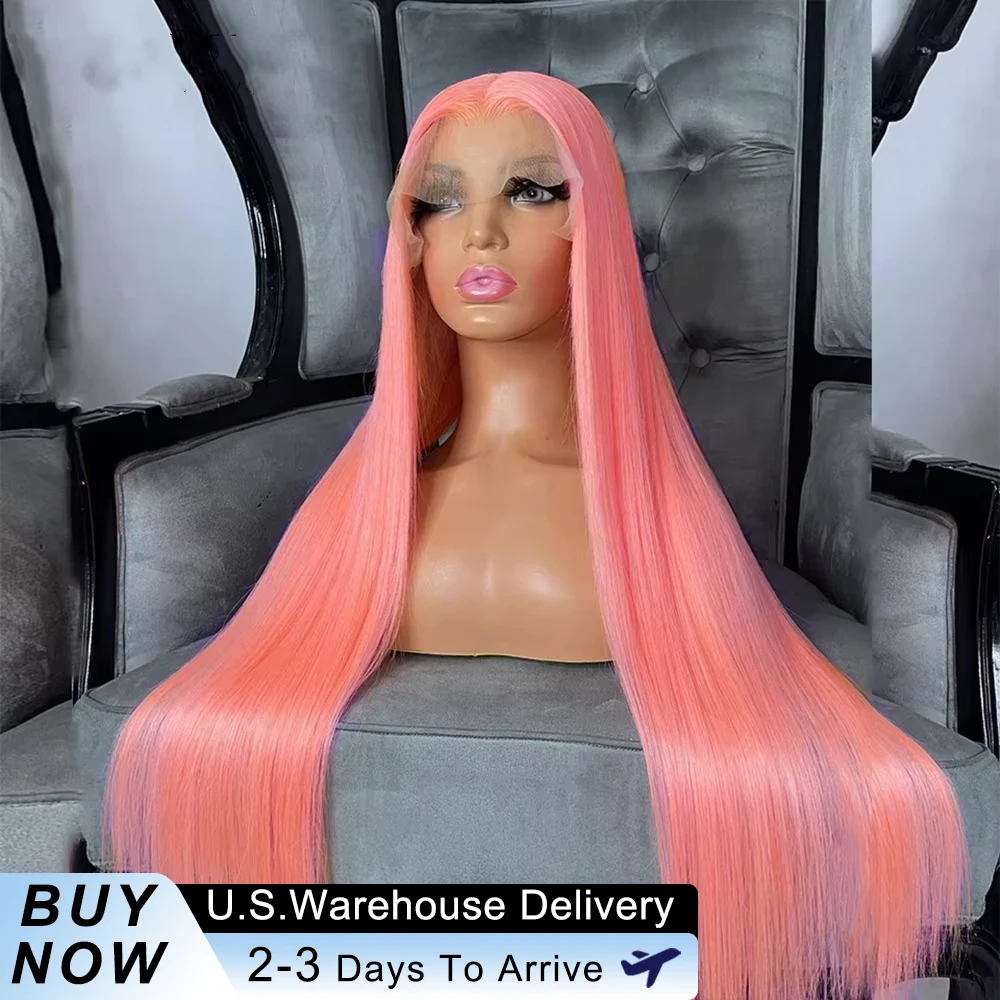 30인치 핑크 스트레이트 레이스 프론트 인모 가발 13x6 HD 레이스 프론탈 가발 13x5 컬러 브라질 레미 프리 플러킹 레이스 프론트 가발