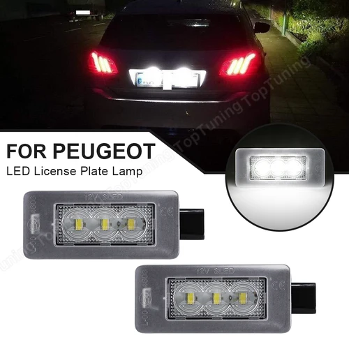Canbus blanco LED número lámpara de luz de matrícula para Peugeot 207 CC 208 12-16 2008 308 MK2 para Citroen C5 III RD 2 piezas