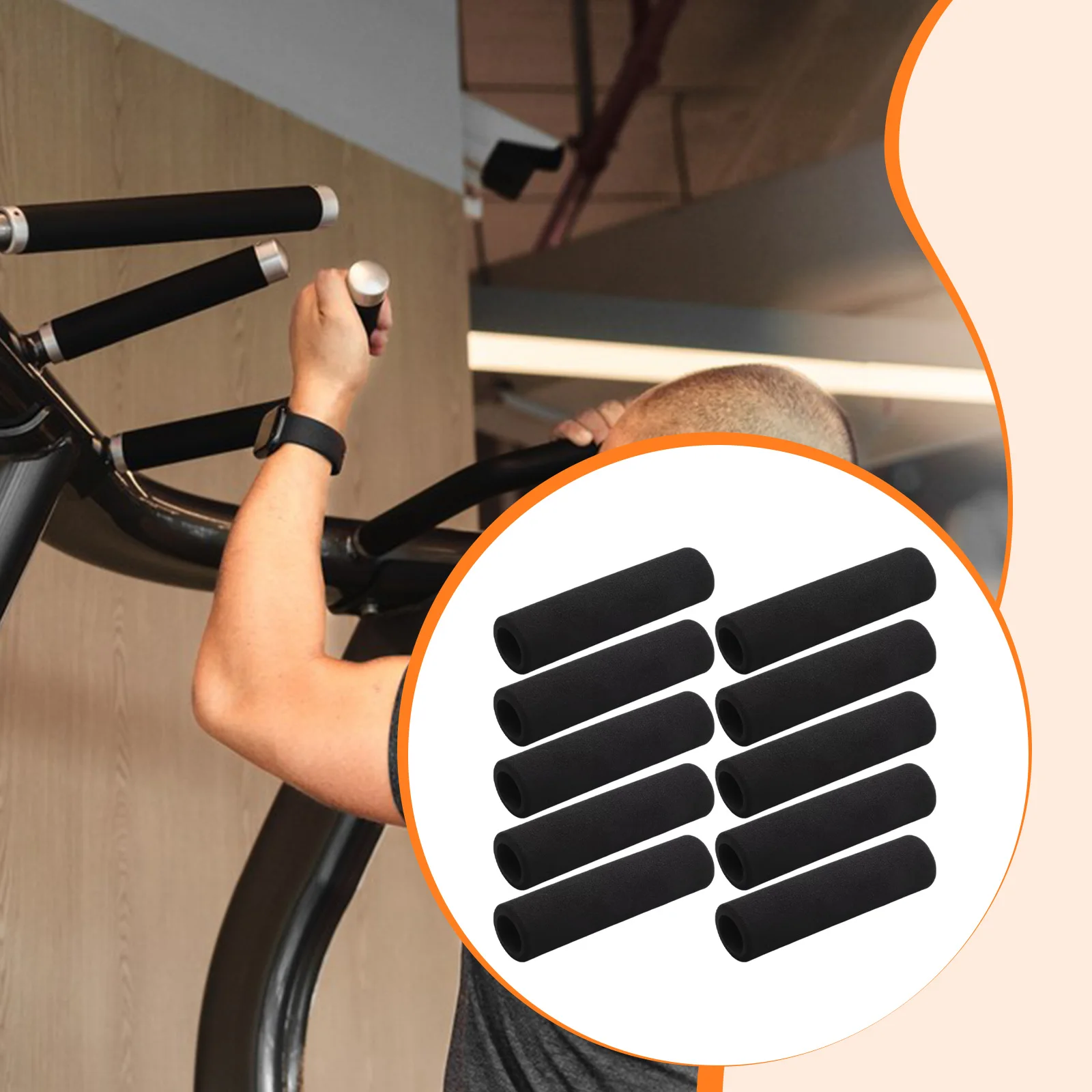 2/4/10/Pcs Foam Tubing Grips Handle Cover,Non-Slip Protective Sleeve for Fitness Pull Up Bar Exercise Machine Workout Accessorie