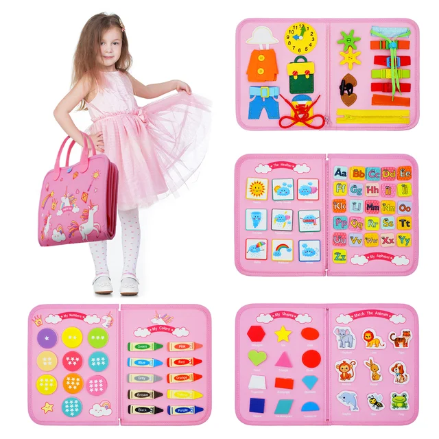 Montessori Busy Board Toys dla małych dzieci Busy Book do edukacji motorycznej z umiejętności życiowymi Zabawki sensoryczne