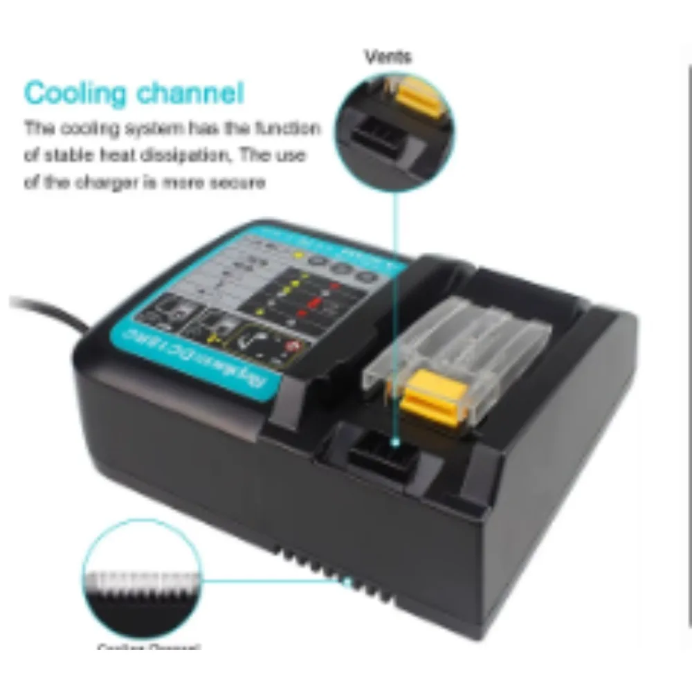 Ersatz-Ladegerät für Makita Dc18Rc, 14,4V-18V Lithium-Akku-Schnellladegerät, kompatibel mit Makita Bl18-Serie Lithium-Akkus.