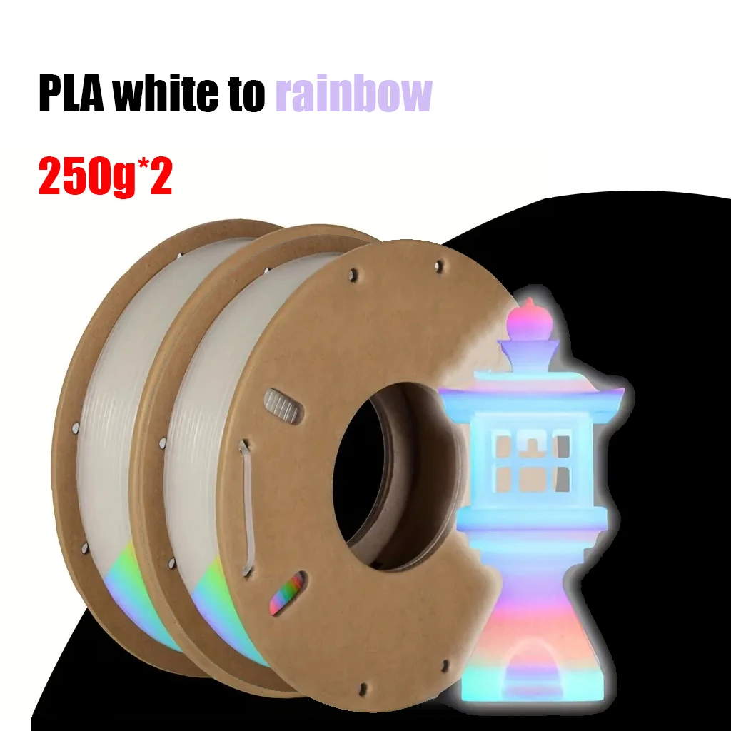 

3D PLA светящаяся в темноте нить Rainbow Filament 1.75 мм 500 г, светящаяся нить для 3D-печати 1.75 мм, точность размеров +/- 0.02 мм