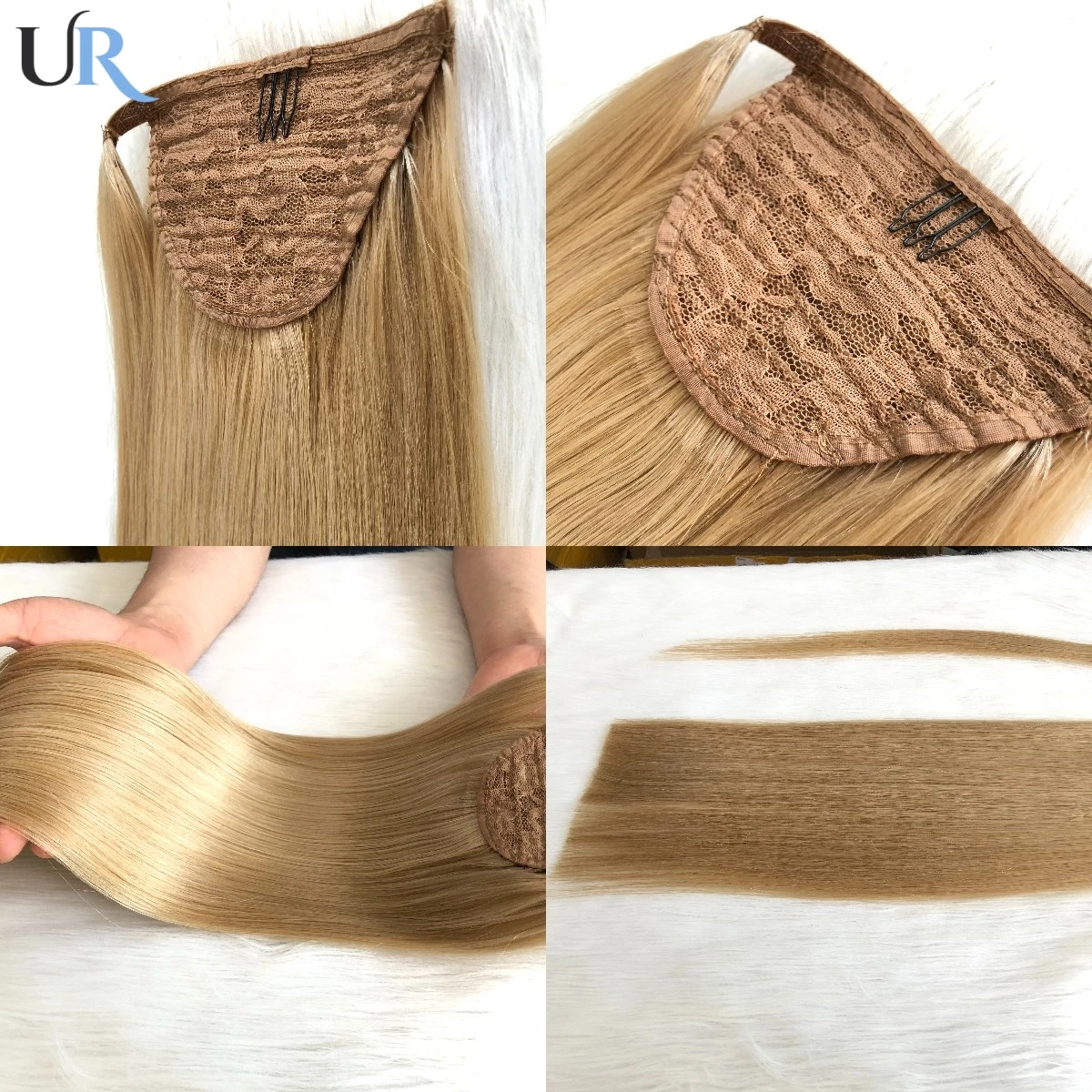 Human Hair Ponytail Extensions Wrap Around Hairpieces For Women Clip in Remy Hair Extensions Natural Straight Hair Ponytail