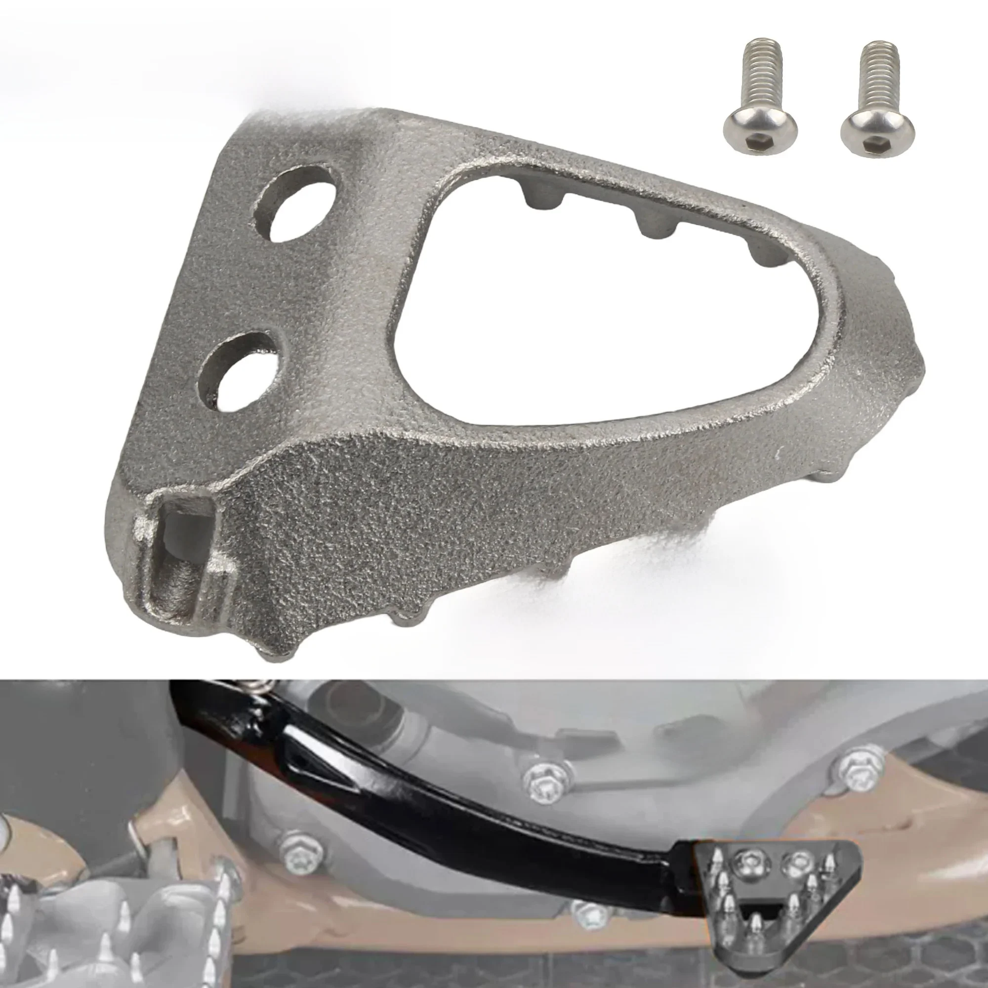 AliExpress PowerMotor Motorcycle Standard Rear Foot Brake Lever Step Plate Peg Brake Pedal Tip Stainless Steel For KTM HUSQVARNA GASGAS Bike Motocross