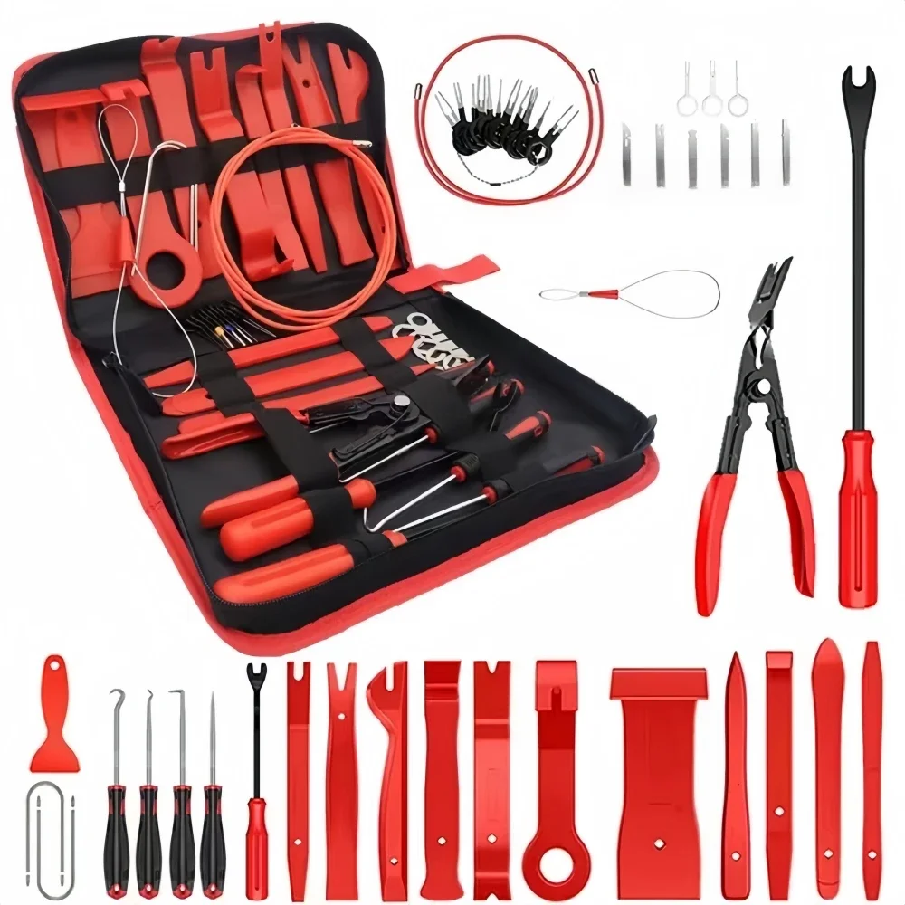 Zestaw do demontażu wnętrza samochodu Narzędzie do demontażu plastikowych wykończeń samochodowych Ściągacz do klipsów samochodowych Narzędzia do paneli Diy do zestawu ściągaczy do automatycznego — 2