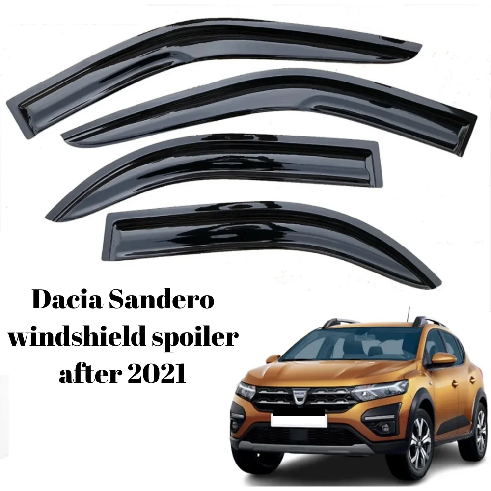 Car window accessories for Dacia Sandero 2021-2023 Sport Style window deflector rain cover visor awnings Tuning Parts Accessory