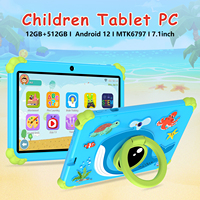 7 Inch Kids Tablet Shark Cartoon Tabs Android12 RAM 12GB ROM 512GB 5G WiFi Dual Camera Children's Gift Kids Software