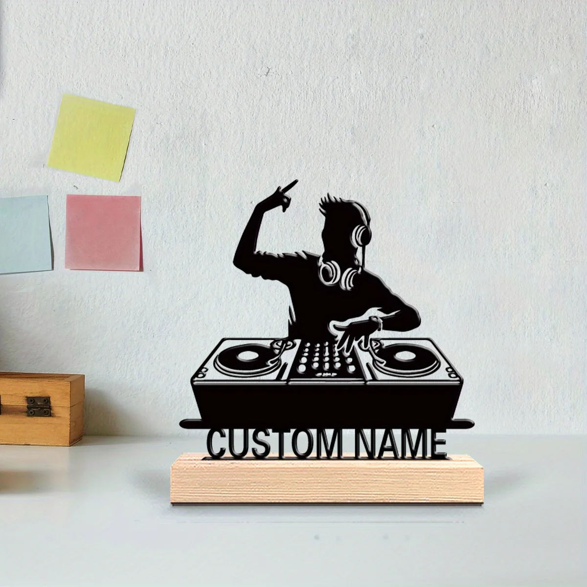 A Personalized DJ Statue with Turntable a Heavy-duty Cast Iron Music Sculpture That Can Be Custom Engraved with Names/texts