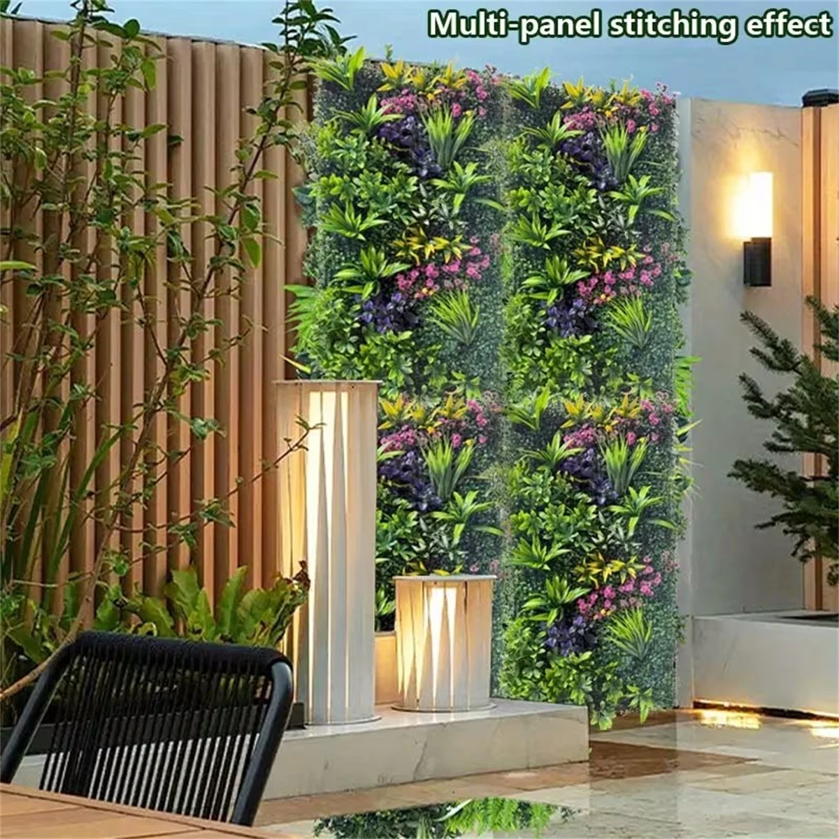 

1pc Large Artificial Greenery Wall Panel Lifelike Leaf and Flower UV-Resistant Outdoor Fence Privacy Screen for Indoor Outdoor