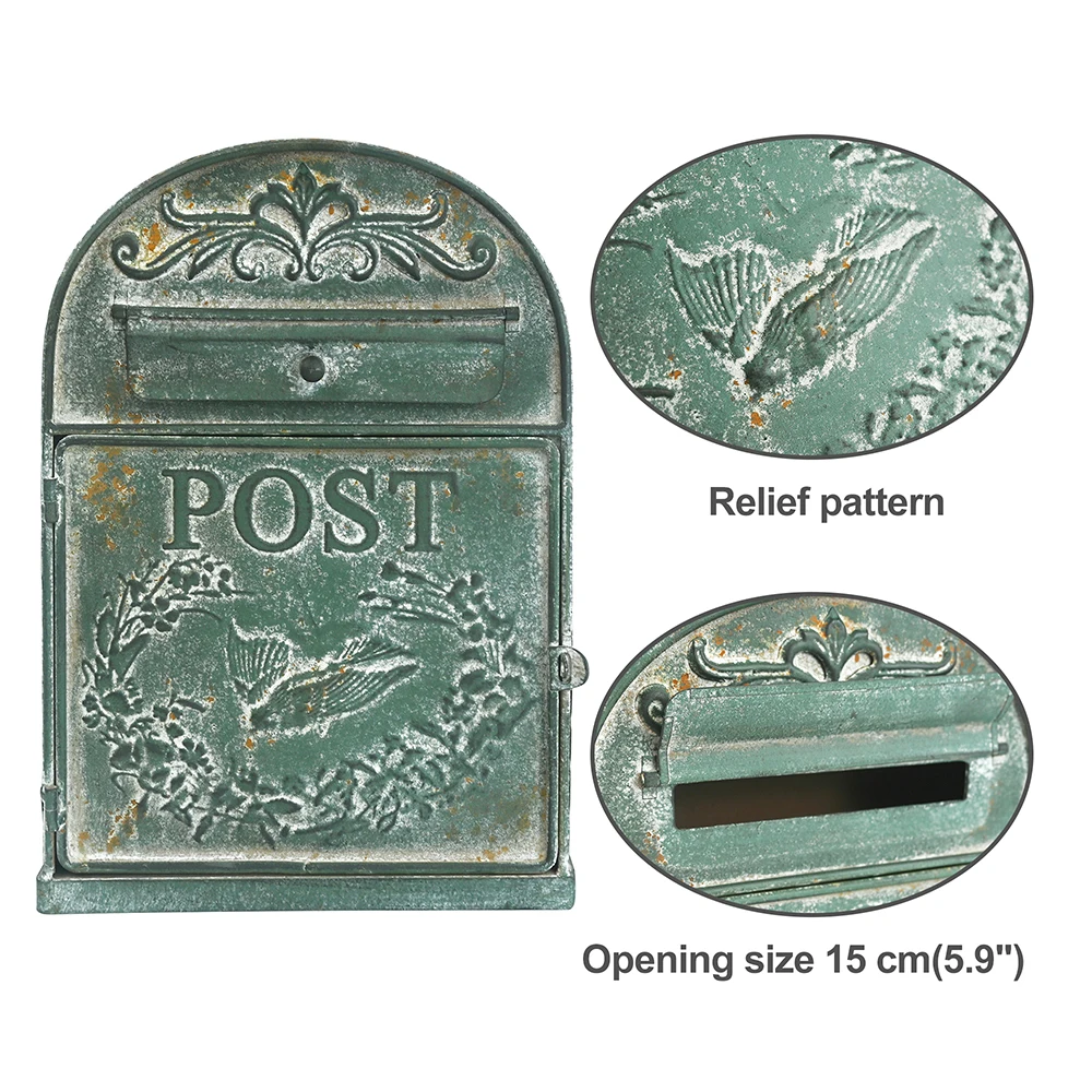 Farmhouse Post Decoration Crafts Mailbox Post VintageOutside Mailboxes Wall Mounted Post Box Mailboxes Letter Box Metal