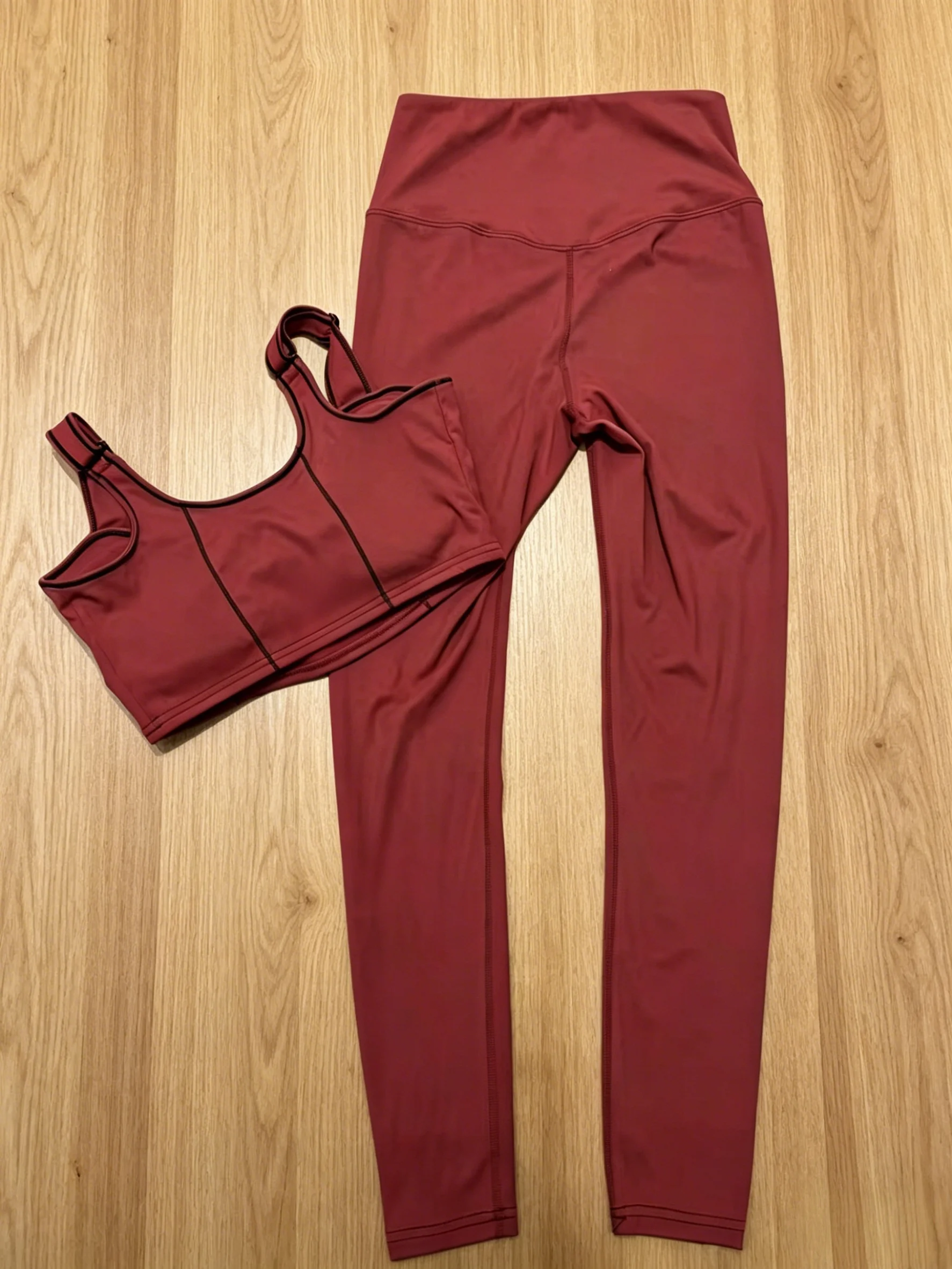 2026 New Style Womens Red Yoga Wear Sports Set Size M L Slim Fit Sporty Style High Elasticity Code 029