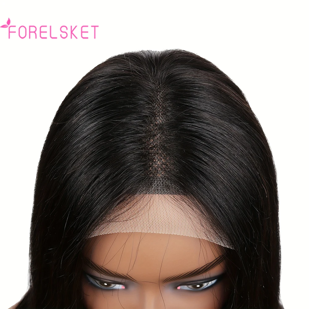 FORELSKET HD Transparent Lace Front Bob Wig 4x4 Lace Closure Bob Wig Human Hair Natural Color Straight 8-16 Inch 150% Density