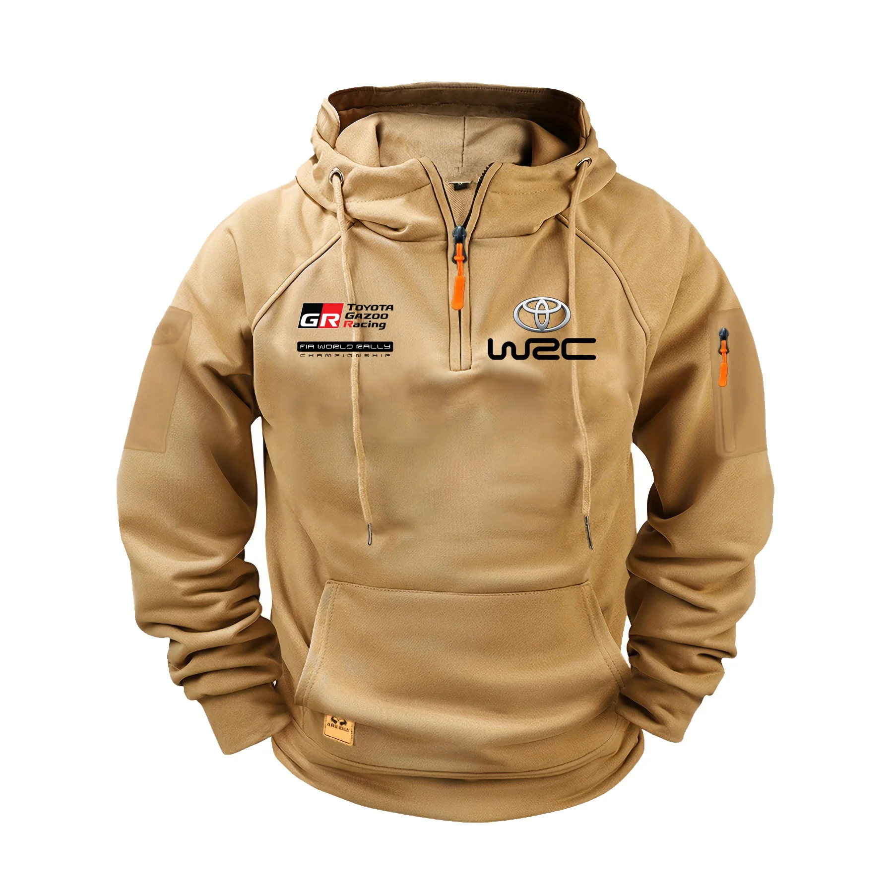 2025 الربيع والخريف تويوتا GR GAZOO سباق WRC الرجال سباق هوديي سستة متعددة جيب البلوز ملابس رجالية عادية