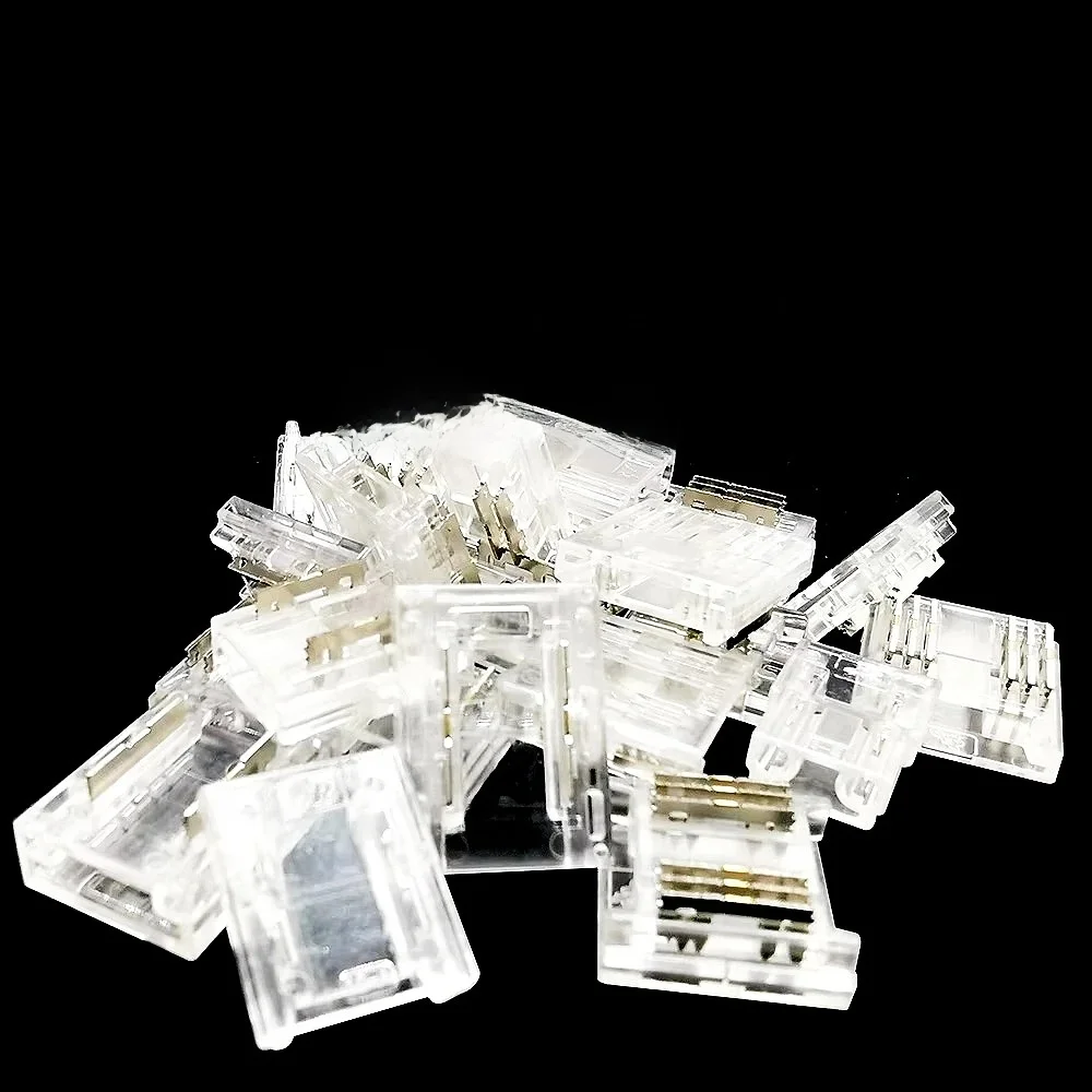 Couvercle sans soudure COB connecteur Transparent 5mm 8mm 10mm 12mm 2 broches 3 broches 4 broches 5 broches 6 broches pour lumière LED WS2812B 5050 RGBW RGBCCT FOB